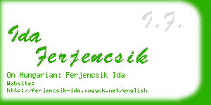 ida ferjencsik business card